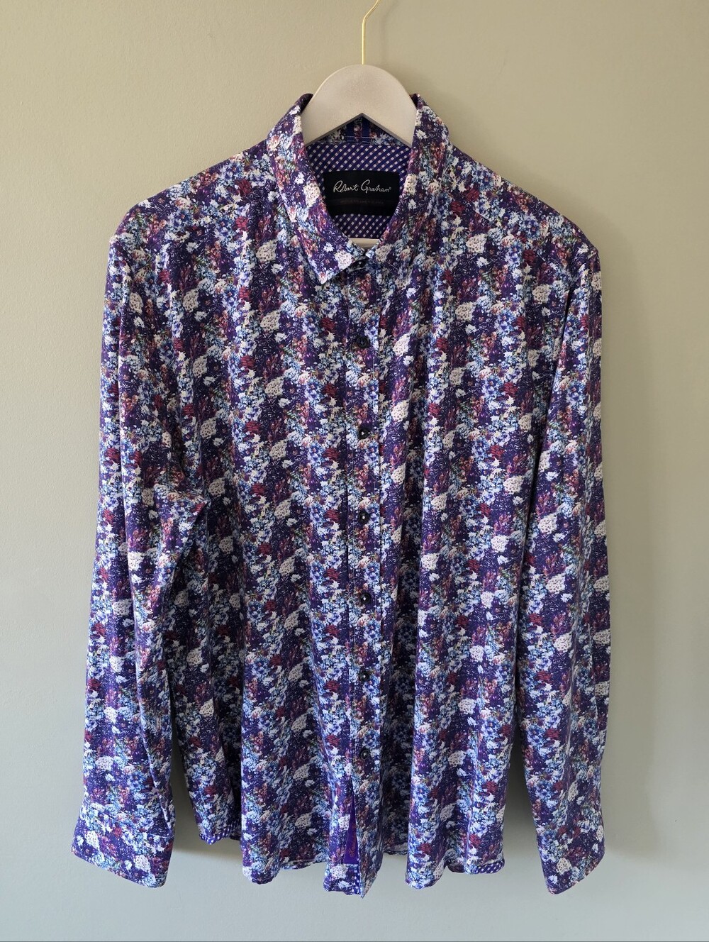 NWOT Robert Graham XL Modern Americana Eclectic Retro Ditsy Floral Dress Shirt